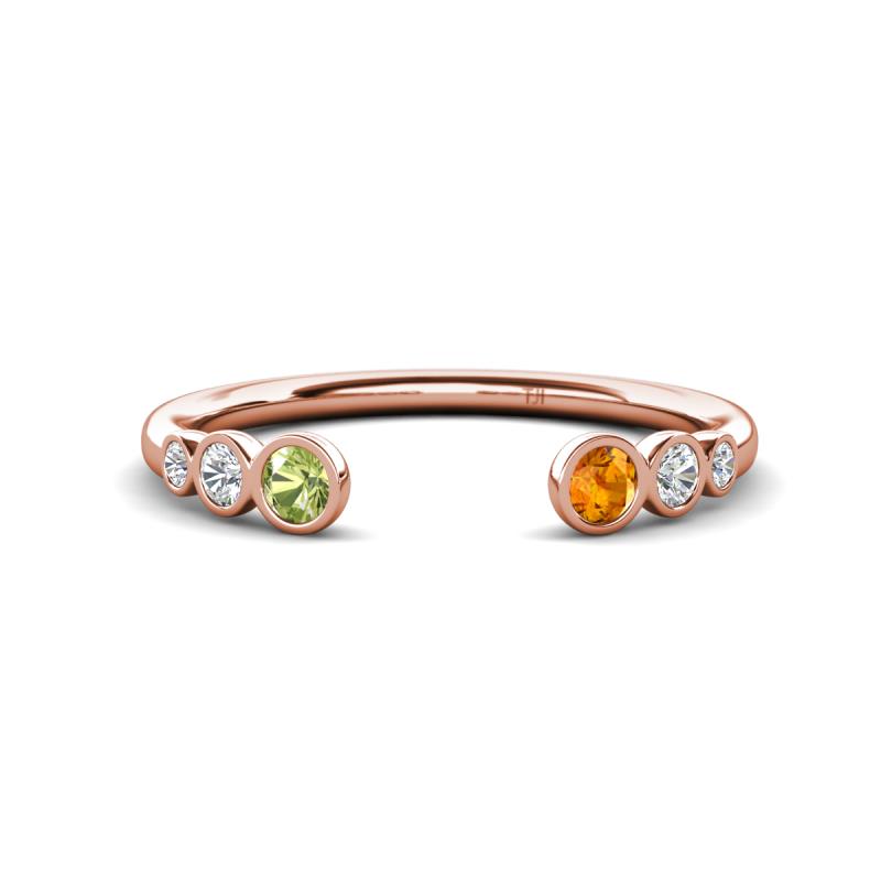 Makena Peridot and Citrine Open Wedding Band 