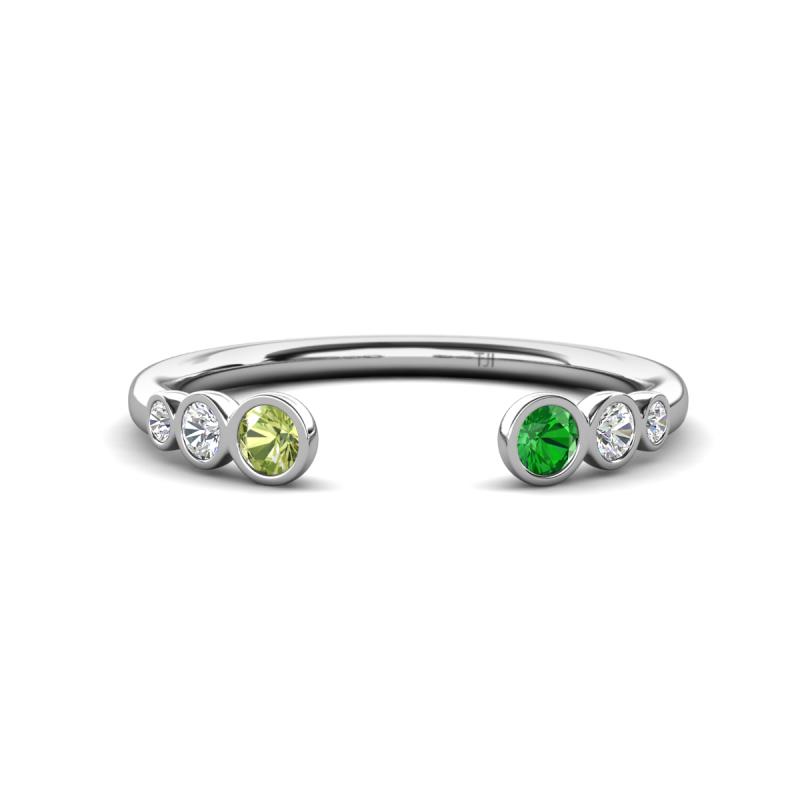 Makena Peridot and Green Garnet Open Wedding Band 