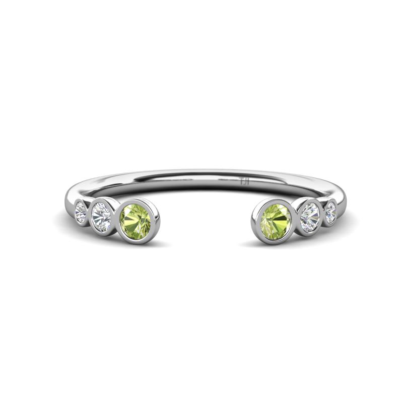 Makena Peridot and Lab Grown Diamonds Open Wedding Band 