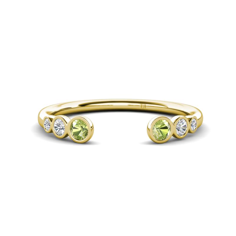 Makena Peridot and Lab Grown Diamonds Open Wedding Band 