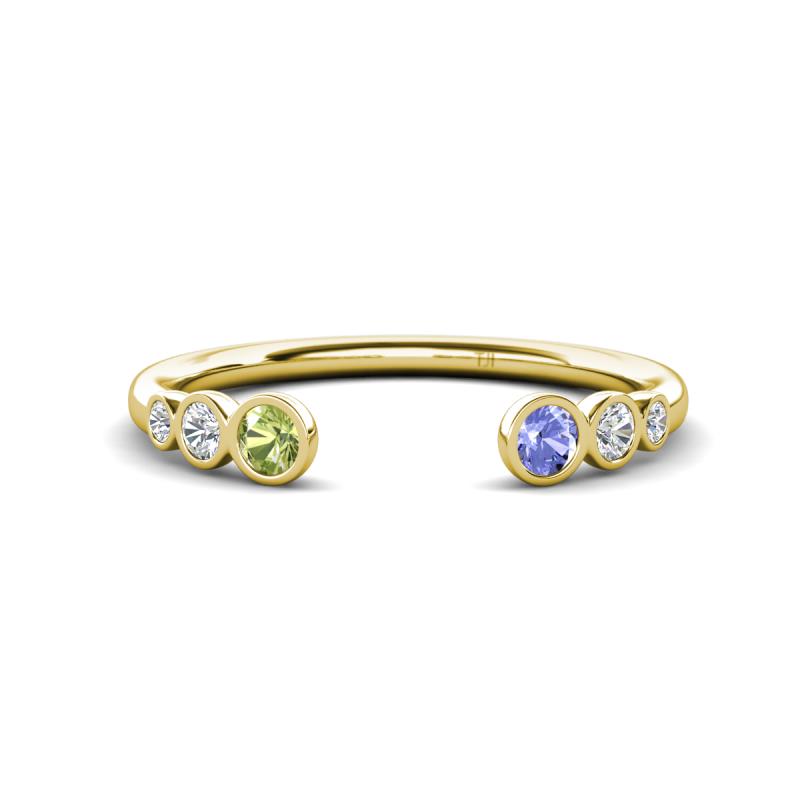 Makena Peridot and Tanzanite Open Wedding Band 