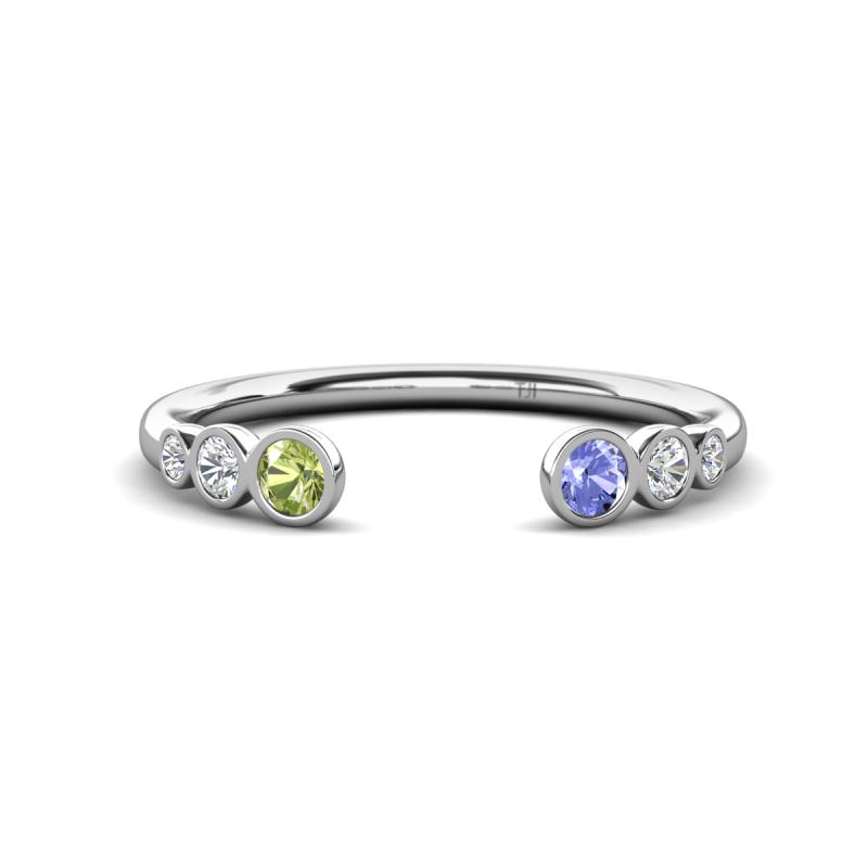 Makena Peridot and Tanzanite Open Wedding Band 