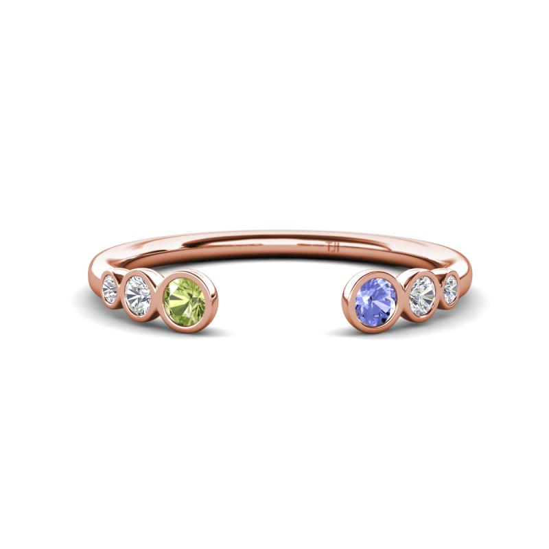 Makena Peridot and Tanzanite Open Wedding Band 