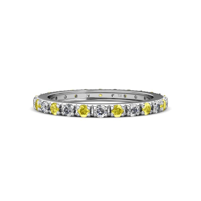 Gracie 2.30 mm Round Yellow Sapphire and Diamond Eternity Band 