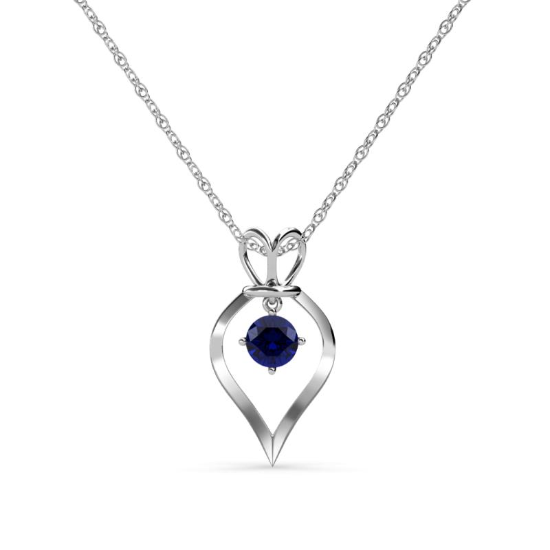 Sallie Blue Sapphire Heart Pendant Blue Sapphire Royal Heart Pendant Necklace ct K White GoldIncluded Inches K White Gold Chain