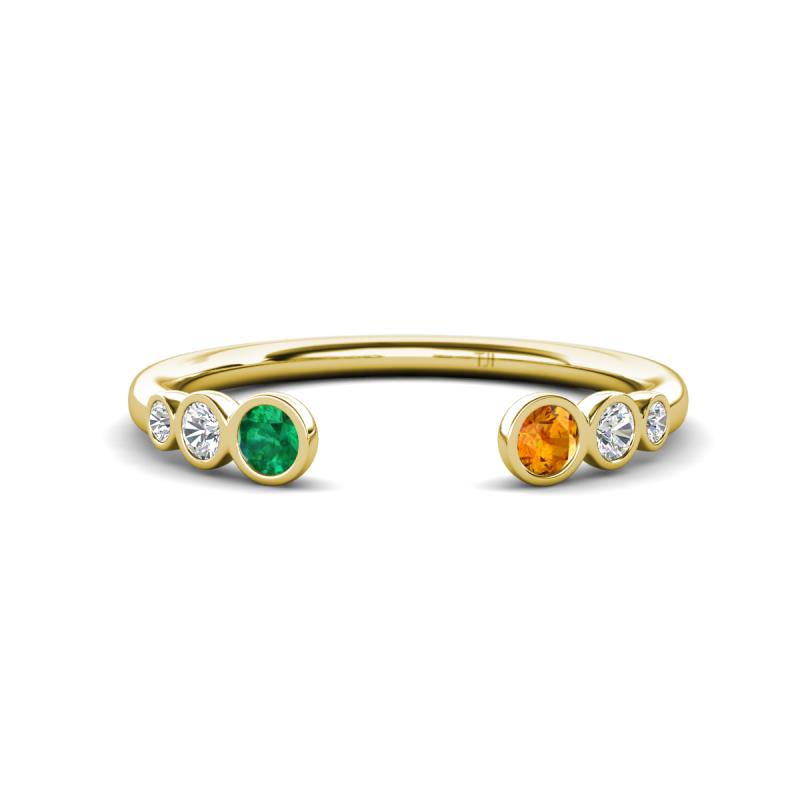Makena Emerald and Citrine Open Wedding Band 