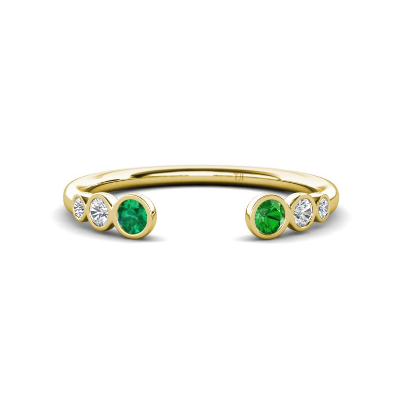 Makena Emerald and Green Garnet Open Wedding Band 