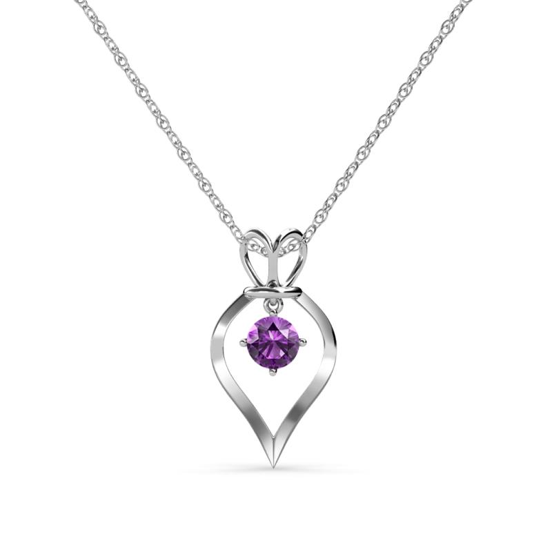 Sallie Amethyst Heart Pendant Amethyst Royal Heart Pendant Necklace ct K White GoldIncluded Inches K White Gold Chain