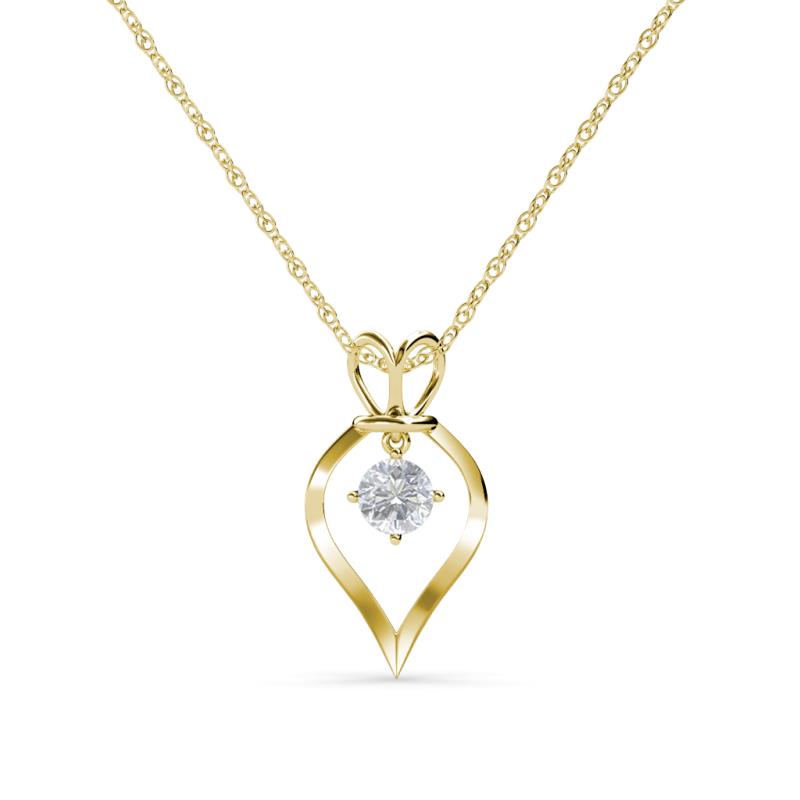 Sallie White Sapphire Heart Pendant 