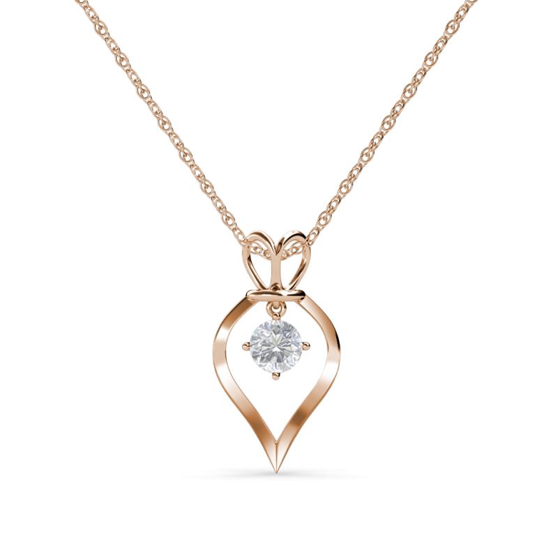 Sallie White Sapphire Heart Pendant 