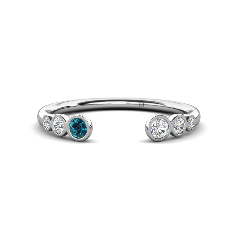Makena Blue Diamond and Lab Grown Diamonds Open Wedding Band 