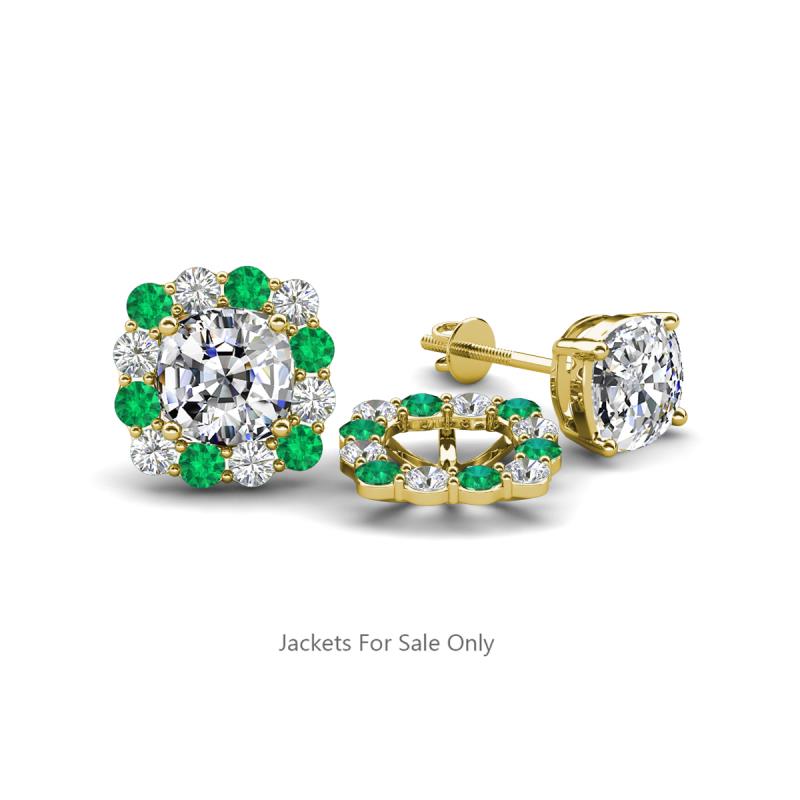 Ambre Emerald and Diamond Jacket Earrings 