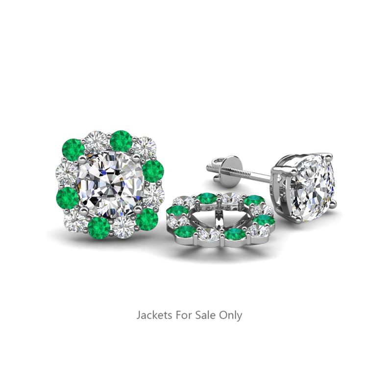 Ambre Emerald and Diamond Jacket Earrings 