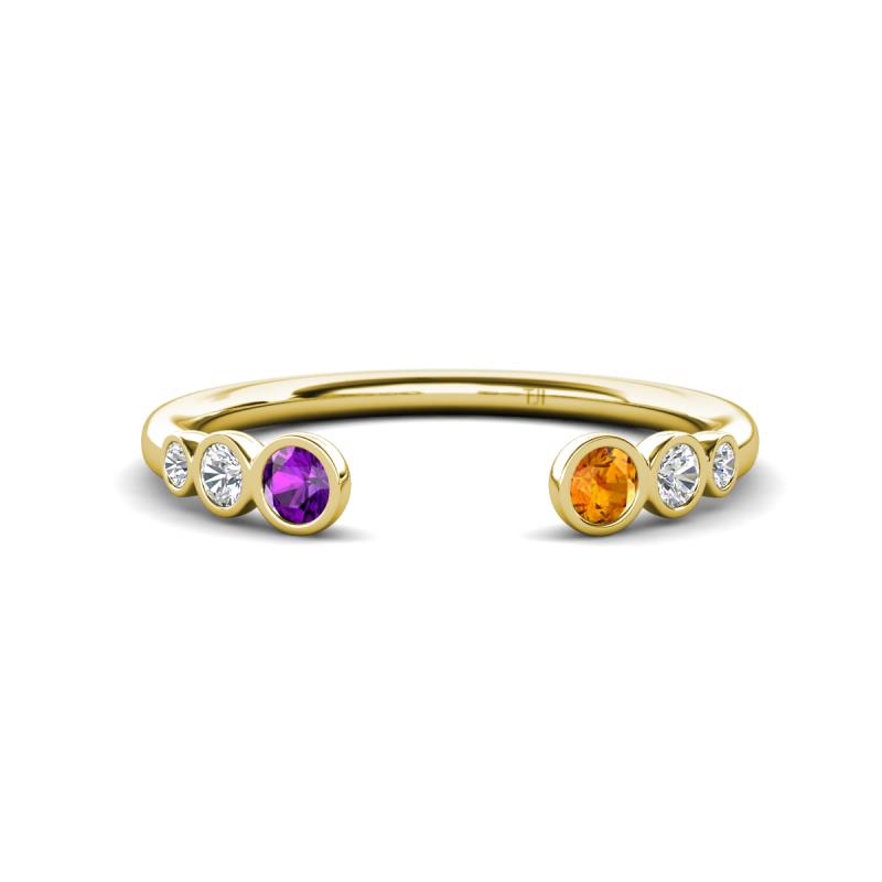 Makena Amethyst and Citrine Open Wedding Band 