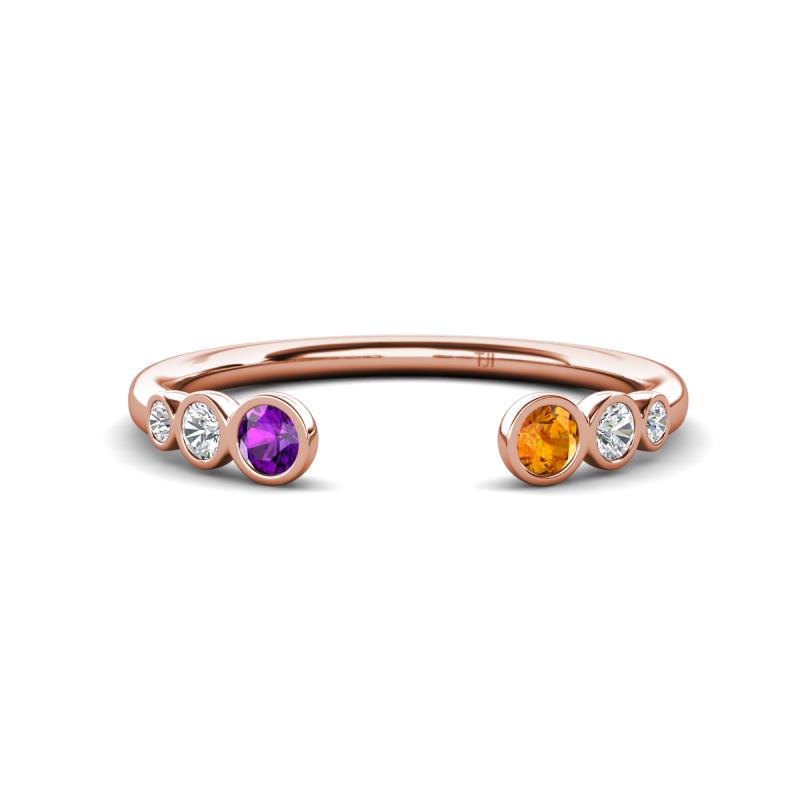 Makena Amethyst and Citrine Open Wedding Band 