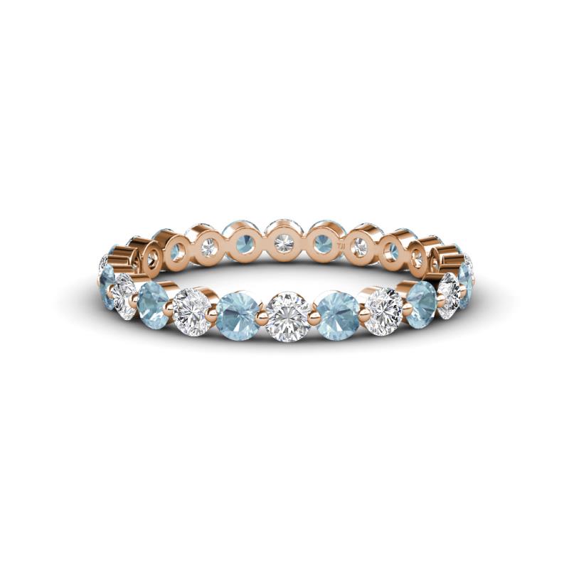 Valerie 3.00 mm Aquamarine and Diamond Eternity Band 