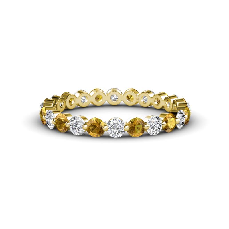 Valerie 3.00 mm Citrine and Diamond Eternity Band 