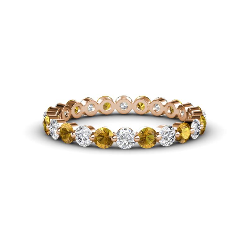 Valerie 3.00 mm Citrine and Diamond Eternity Band 