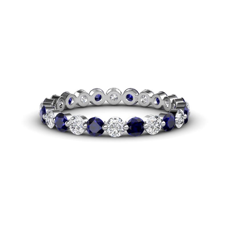 Valerie 3.00 mm Blue Sapphire and Diamond Eternity Band 