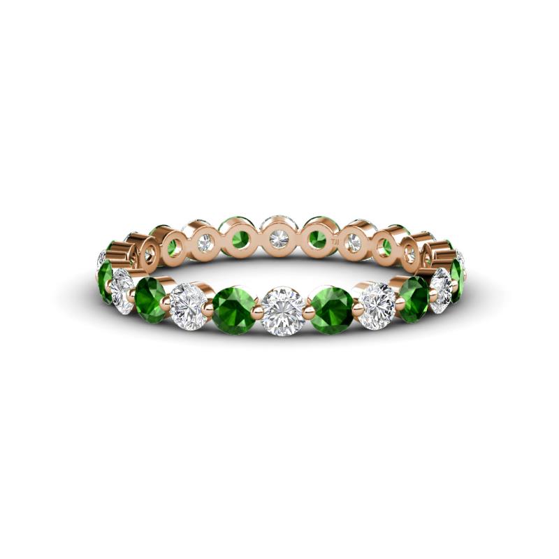 Valerie 3.00 mm Green Garnet and Diamond Eternity Band 