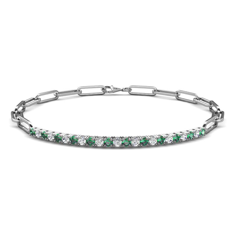 Lily 0.87 ctw Created Alexandrite and Lab Grown Diamonds Paperclip Links Tennis  Bracelet 
