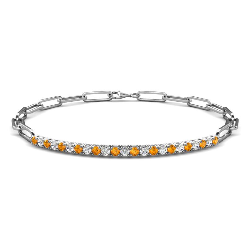 Lily 0.87 ctw Citrine and Lab Grown Diamonds Paperclip Links Tennis  Bracelet 