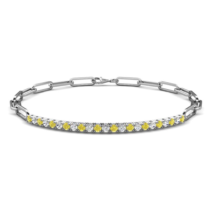 Lily 0.75 ctw Yellow Diamonds and Lab Grown Diamonds Paperclip Links Tennis  Bracelet 