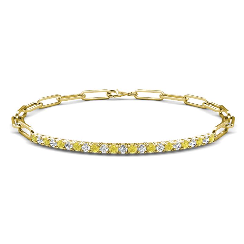 Lily 0.75 ctw Yellow Diamonds and Lab Grown Diamonds Paperclip Links Tennis  Bracelet 