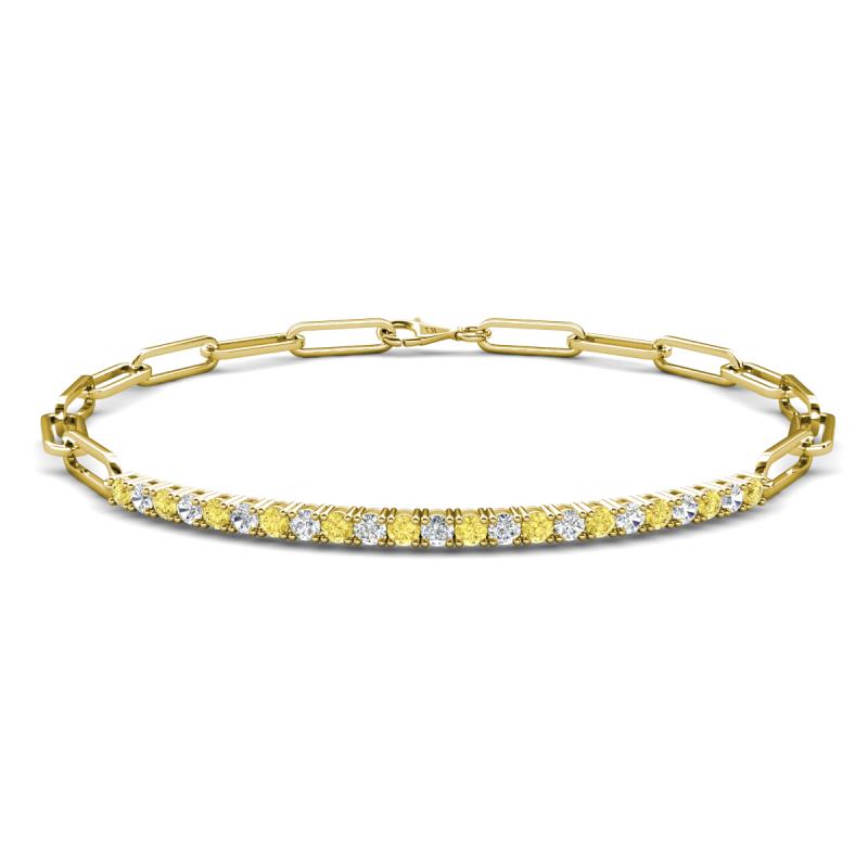 Lily 0.75 ctw Yellow Sapphire and Lab Grown Diamonds Paperclip Links Tennis  Bracelet 