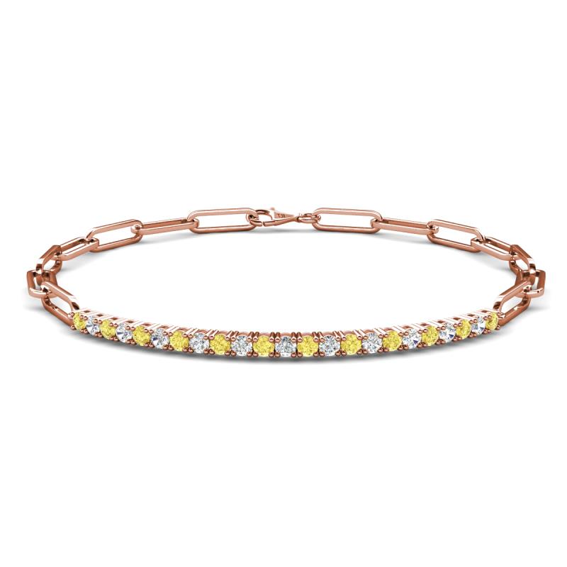 Lily 0.75 ctw Yellow Sapphire and Lab Grown Diamonds Paperclip Links Tennis  Bracelet 