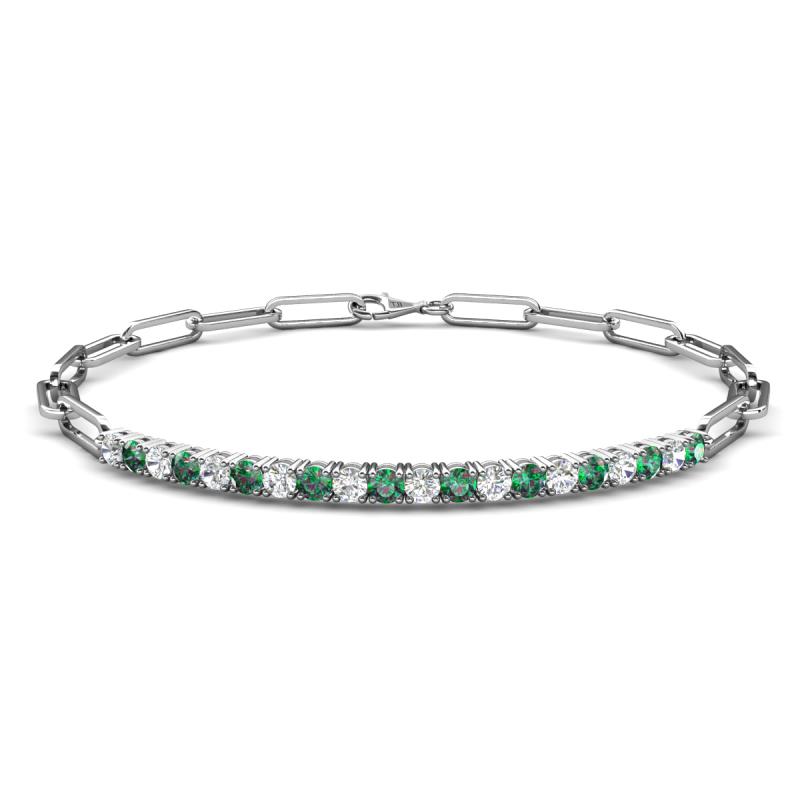 Lily 1.13 ctw Created Alexandrite and Lab Grown Diamonds Paperclip Links Tennis  Bracelet 