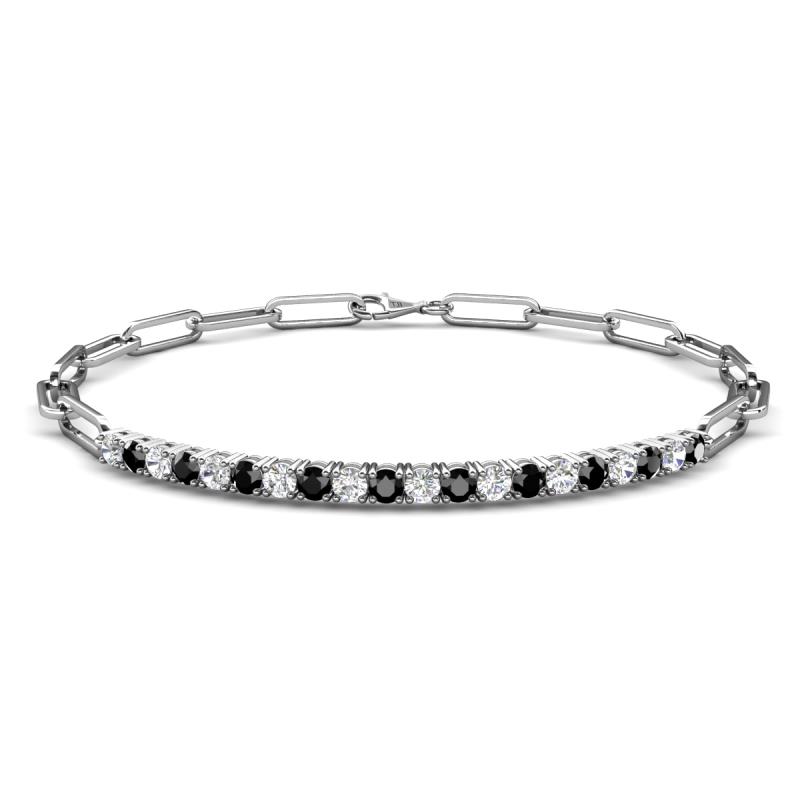 Lily 1.03 ctw Black Diamonds and Lab Grown Diamonds Paperclip Links Tennis  Bracelet 