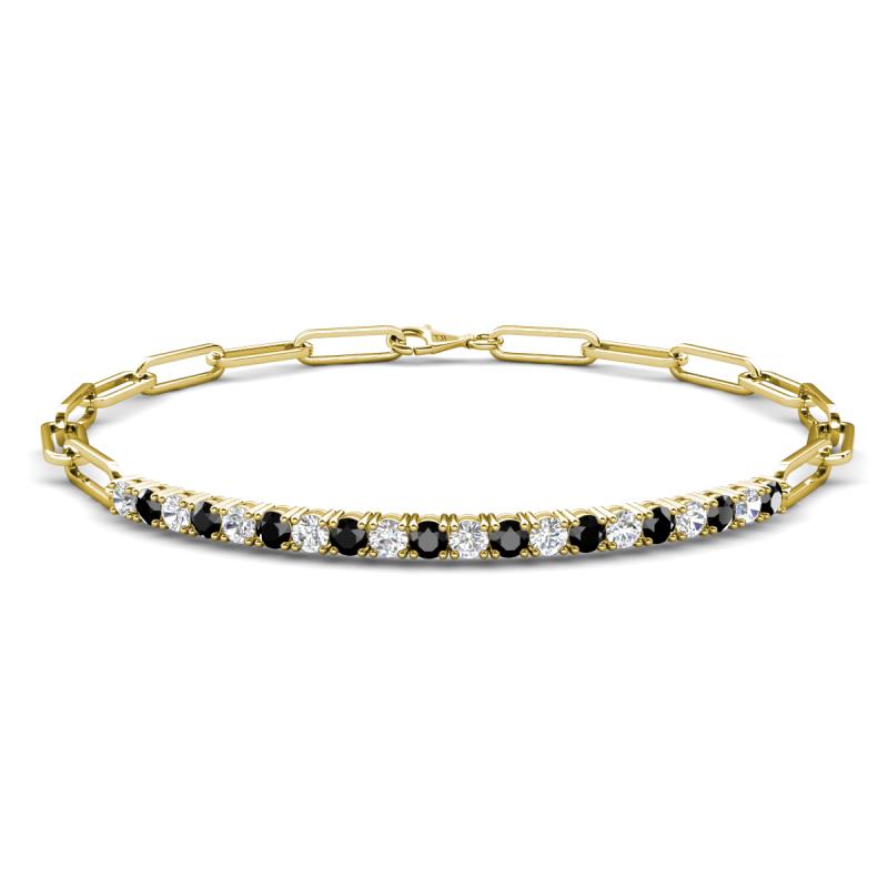 Lily 1.03 ctw Black Diamonds and Lab Grown Diamonds Paperclip Links Tennis  Bracelet 