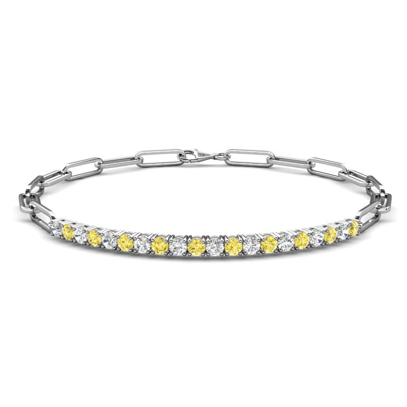 Lily 1.05 ctw Yellow Sapphire and Lab Grown Diamonds Paperclip Links Tennis  Bracelet 
