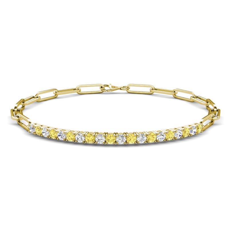 Lily 1.05 ctw Yellow Sapphire and Lab Grown Diamonds Paperclip Links Tennis  Bracelet 