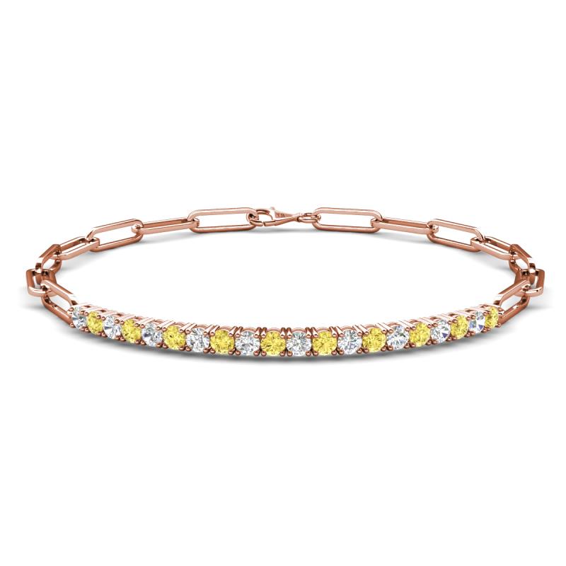 Lily 1.05 ctw Yellow Sapphire and Lab Grown Diamonds Paperclip Links Tennis  Bracelet 