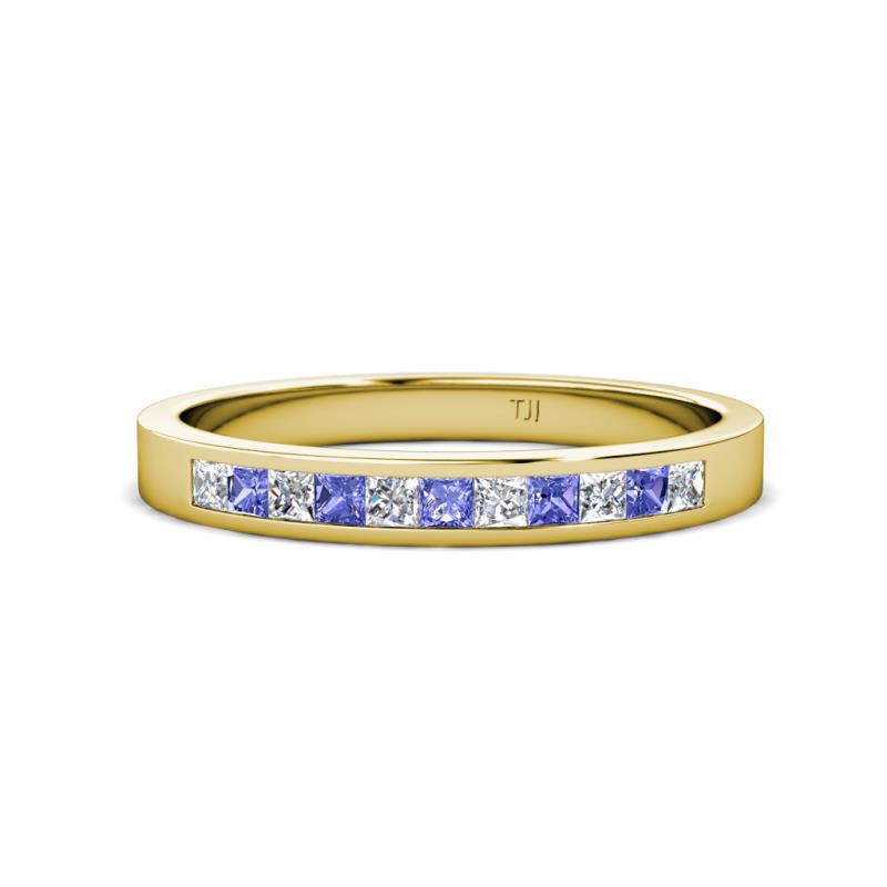 Aaryn 2.00 mm Tanzanite and Diamond 11 Stone Wedding Band 