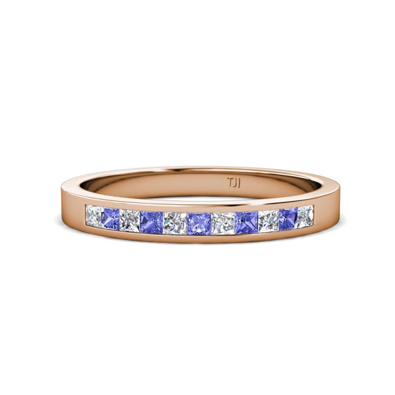 Aaryn 2.00 mm Tanzanite and Diamond 11 Stone Wedding Band 