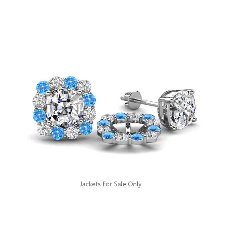 Ambre Blue Topaz and Diamond Jacket Earrings 