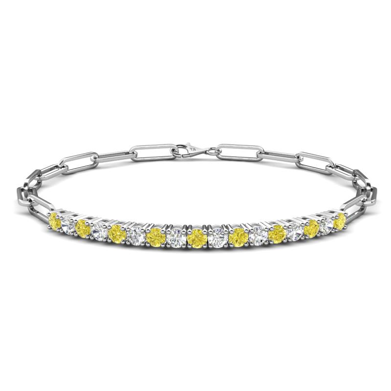 Lily 1.23 ctw Yellow Diamonds and Lab Grown Diamonds Paperclip Links Tennis  Bracelet 