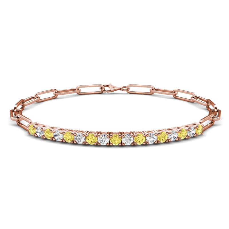 Lily 1.28 ctw Yellow Sapphire and Lab Grown Diamonds Paperclip Links Tennis  Bracelet 