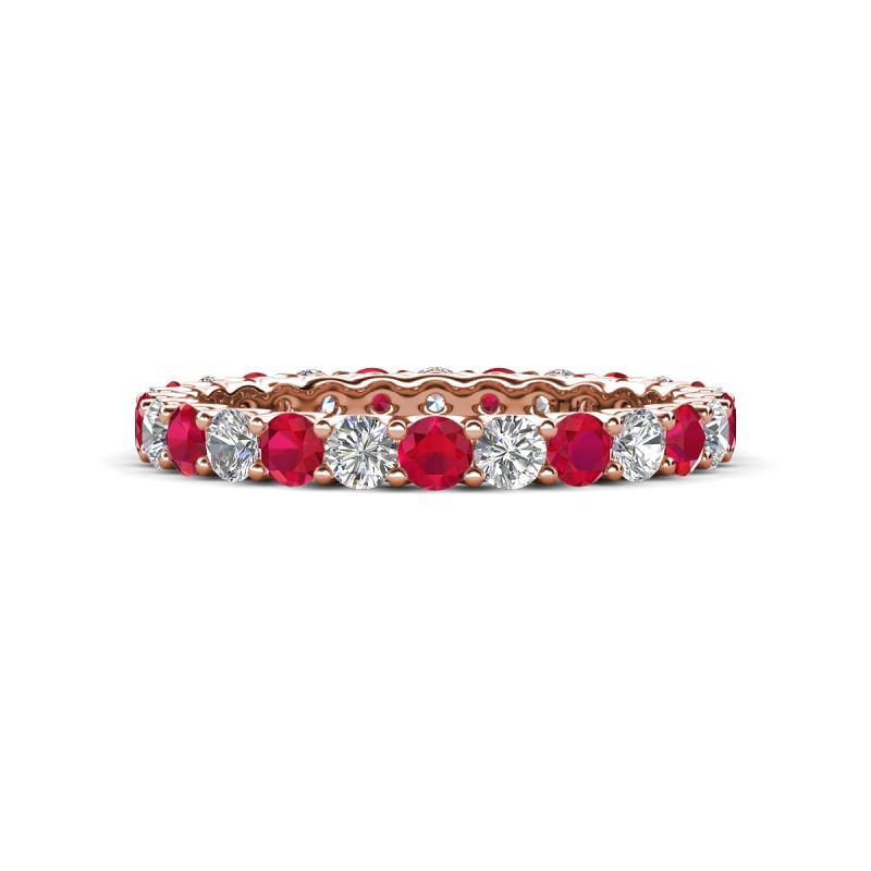 Jane 1.37 ctw Ruby and Natural Diamonds (2.40 mm) Eternity Band 