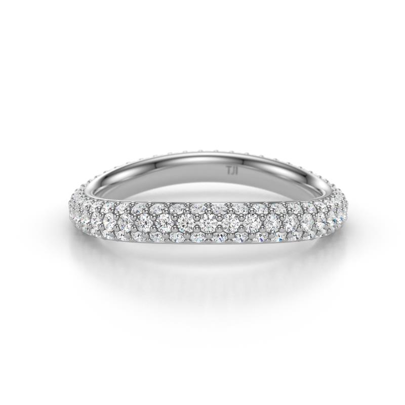 Hetal 1.08 ctw Round Shape Natural Diamonds Curve Eternity Band 