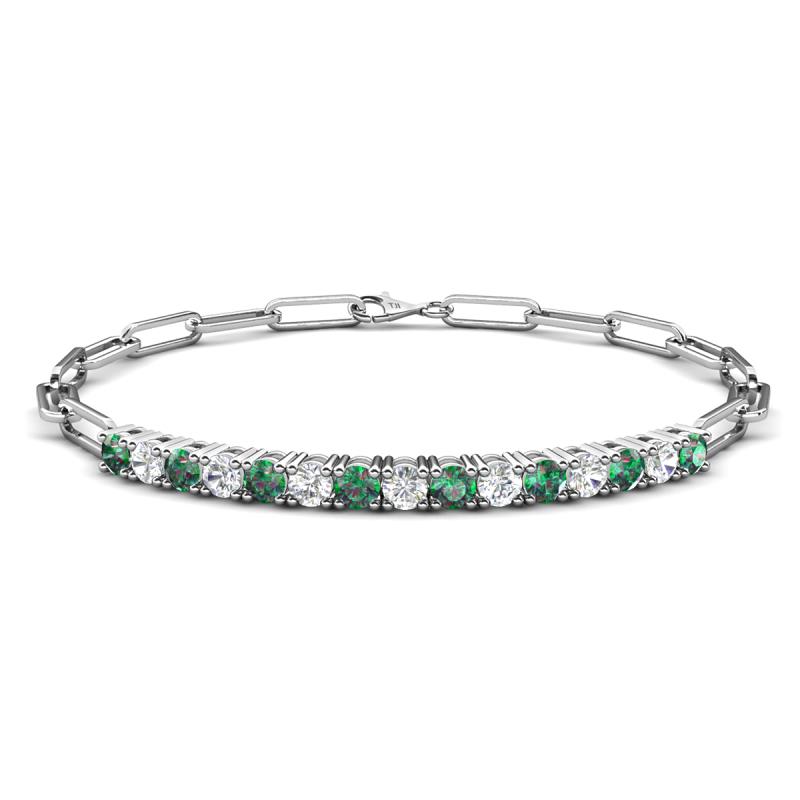 Lily 1.98 ctw Created Alexandrite and Lab Grown Diamonds Paperclip Links Tennis  Bracelet 