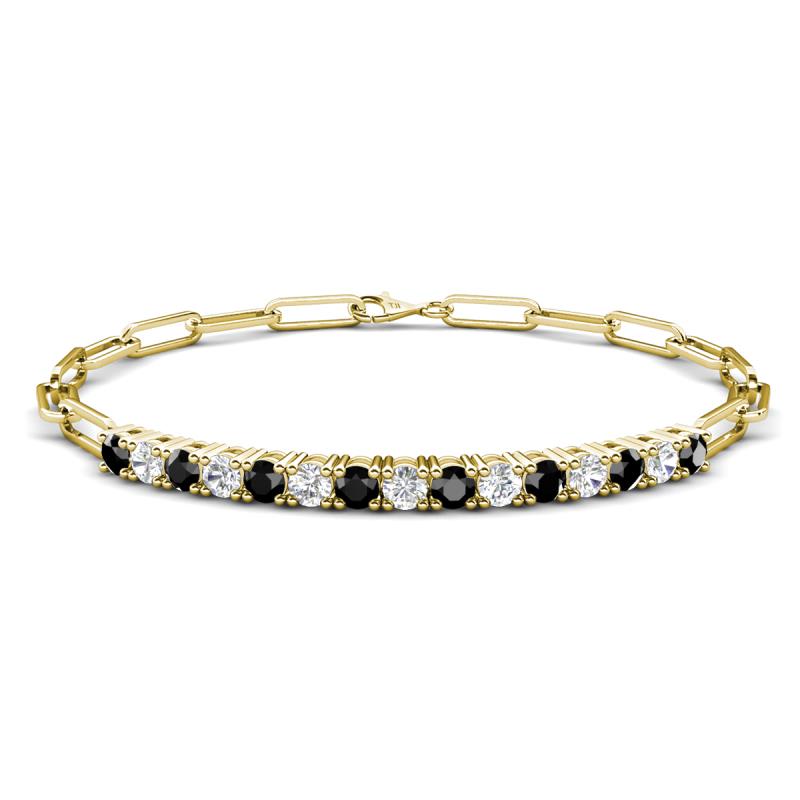 Lily 1.58 ctw Black Diamonds and Lab Grown Diamonds Paperclip Links Tennis  Bracelet 