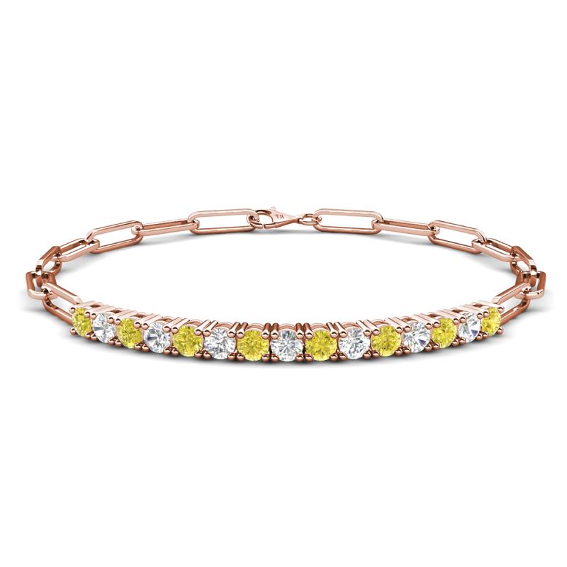 Lily 1.50 ctw Yellow Diamonds and Lab Grown Diamonds Paperclip Links Tennis  Bracelet 