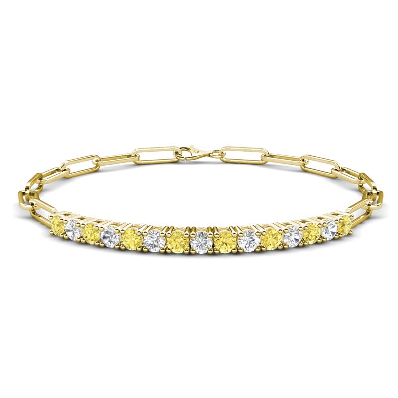 Lily 1.54 ctw Yellow Sapphire and Lab Grown Diamonds Paperclip Links Tennis  Bracelet 