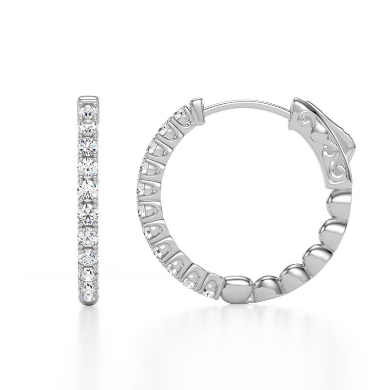 Anna 0.77 ctw Lab Grown Diamonds (2.00 mm) Hoop Earrings 