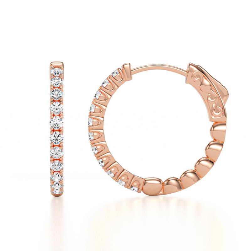 Anna 0.77 ctw Lab Grown Diamonds (2.00 mm) Hoop Earrings 