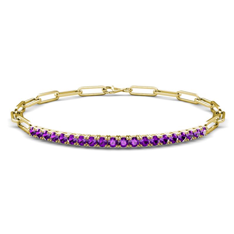 Lily 1.20 ctw Amethyst Paperclip Links Tennis  Bracelet 